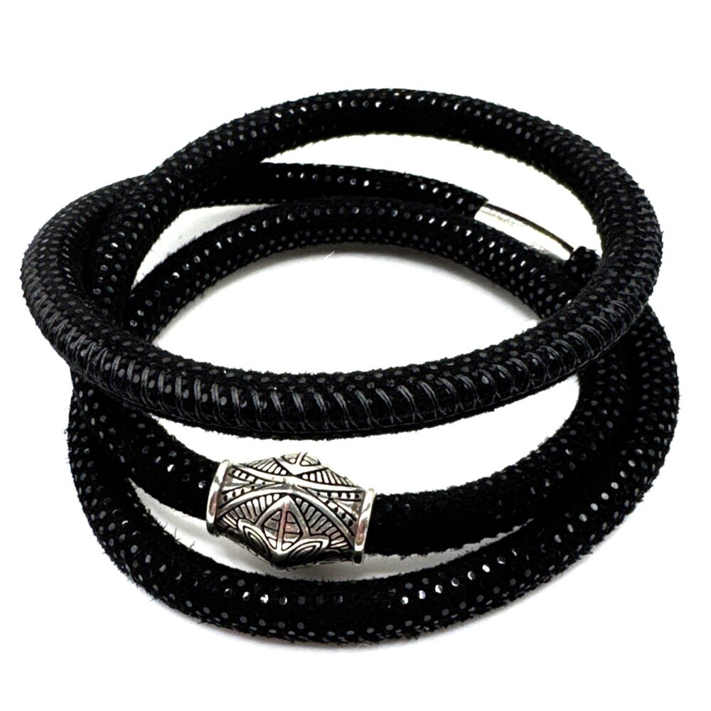 Brighton Woodstock Black Sparkle Triple Bracelet 23in NWT + Marrakesh Long Bead